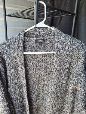 a.n.a Black & White Marled Knit Cardigan